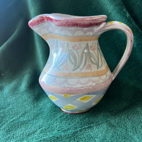 Vintage Mackenzie Childs Cottage Rose Creamer Pitcher - Picture 1 of 2